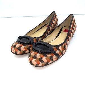 O OSCAR DE LA RENTA Textile Ballet Flat EUC SZ 10M